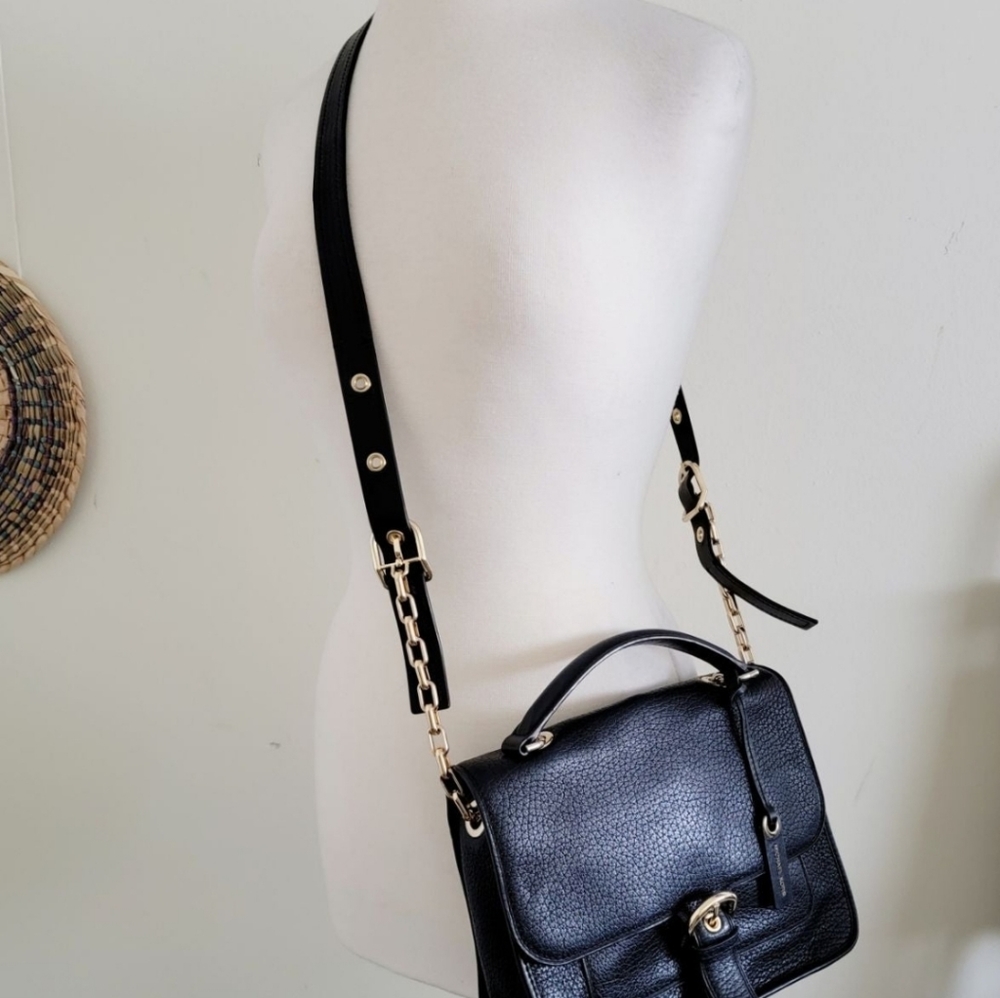 Michael kors satchel bag black leather RARE - Picture 3 of 12